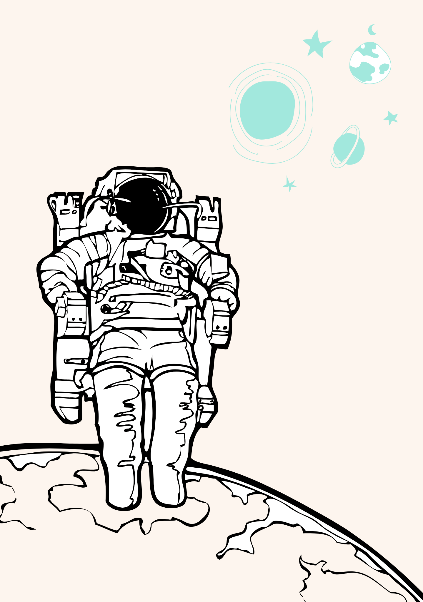 Astonaut Astonaut als Symbol neue Planeten zu erkunden