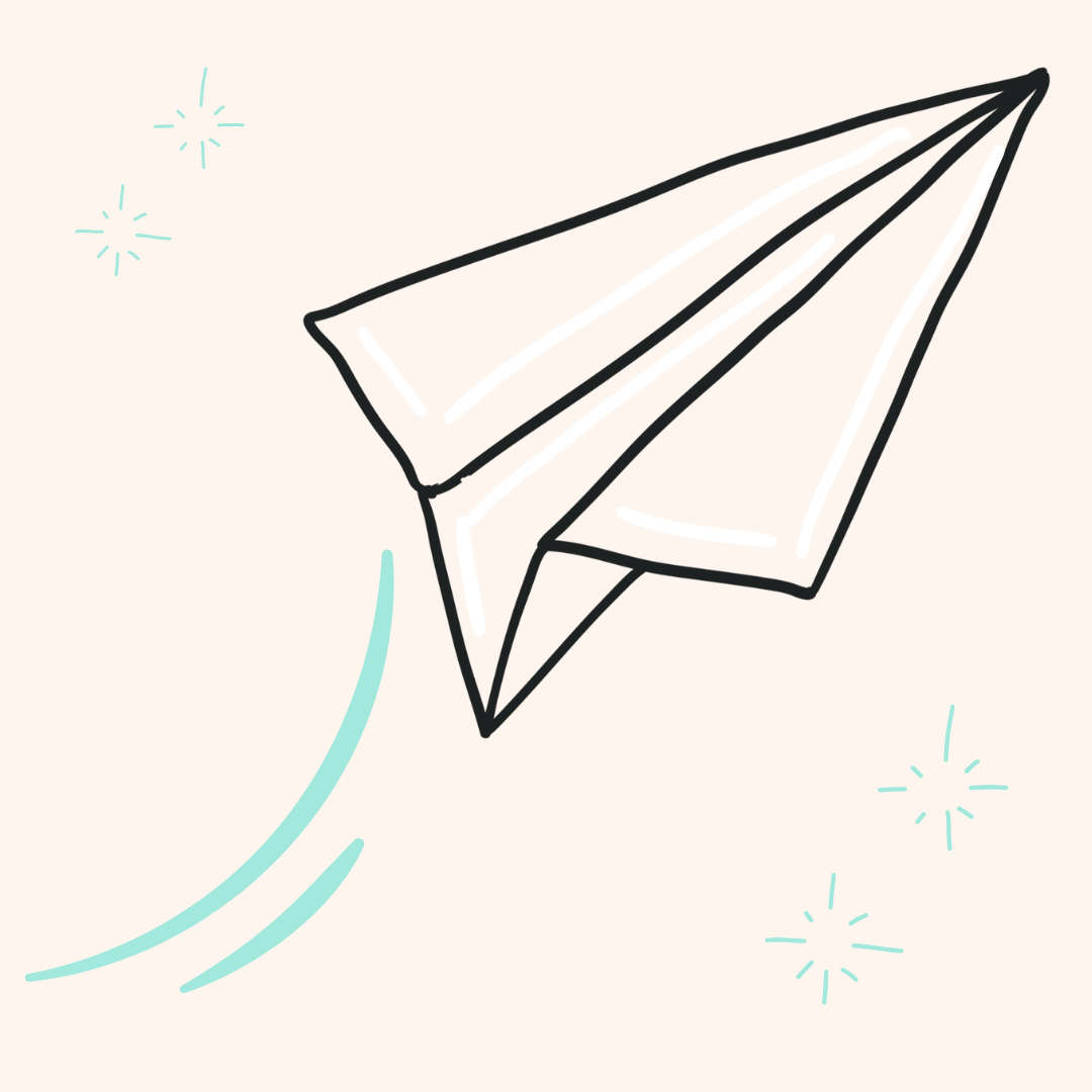 Papierflieger als Symbol, eine Nachricht zu schreiben